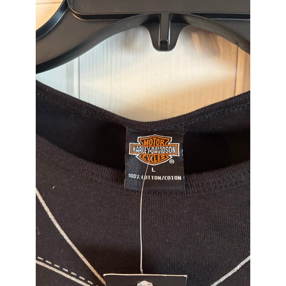 NWT Vintage Harley Davidson El Paso Tx Leather Jacket Style Long Sleeve Top L - Picture 5 of 5